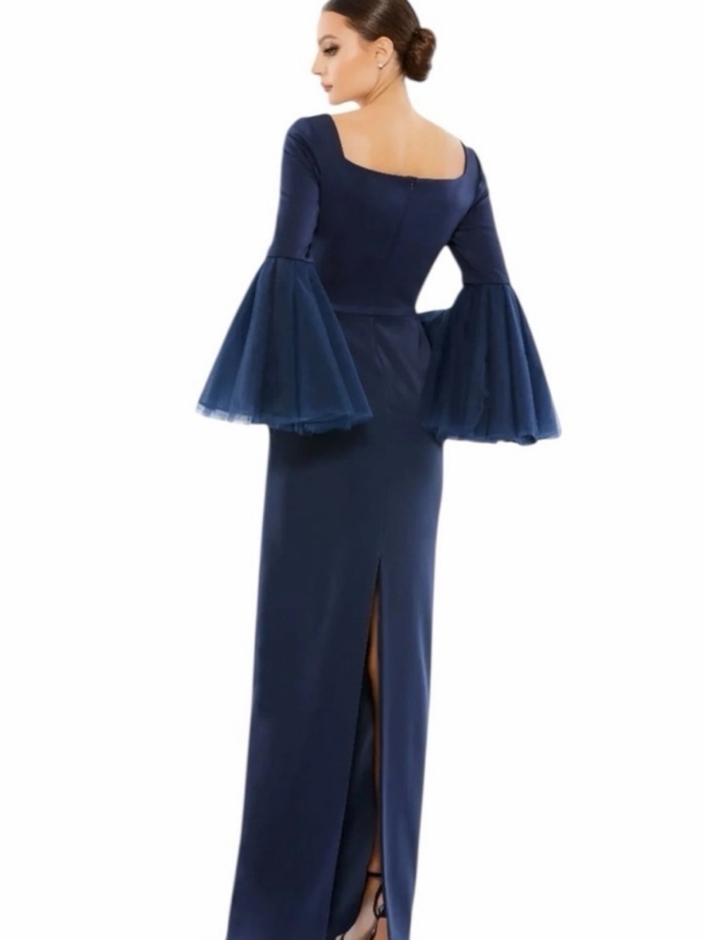 Mac Duggal Navy Bell-Sleeve Evening Gown - NWT! - Picture 2 of 7